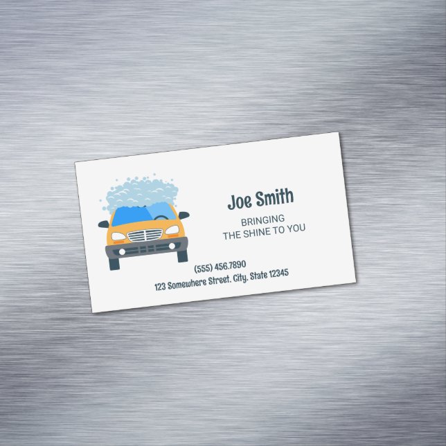 Minimal Car Washing Magnetic Business Card (In Situ)