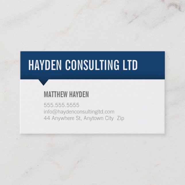 MINIMAL CARD simple modern bold dark blue grey (Front)