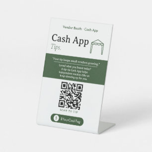 Minimal Cash App Tips QR Code Sign   Cash App Tips