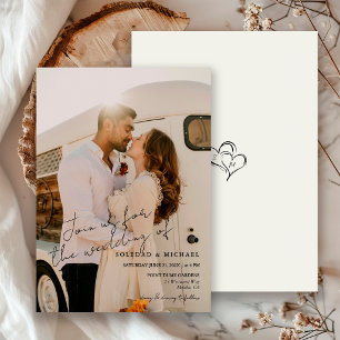 Minimal Casual Wedding Photo Modern Script Invitation