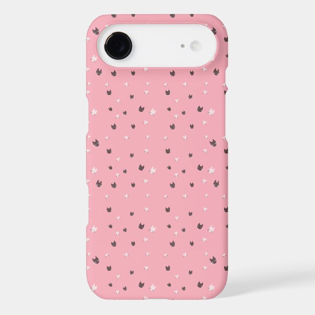 Minimal Cat Faces Pattern on Pink – Cute Pastel  (Back)