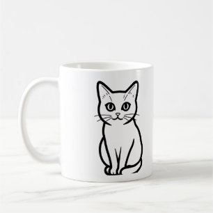 Minimal Cat Silhouette Cup