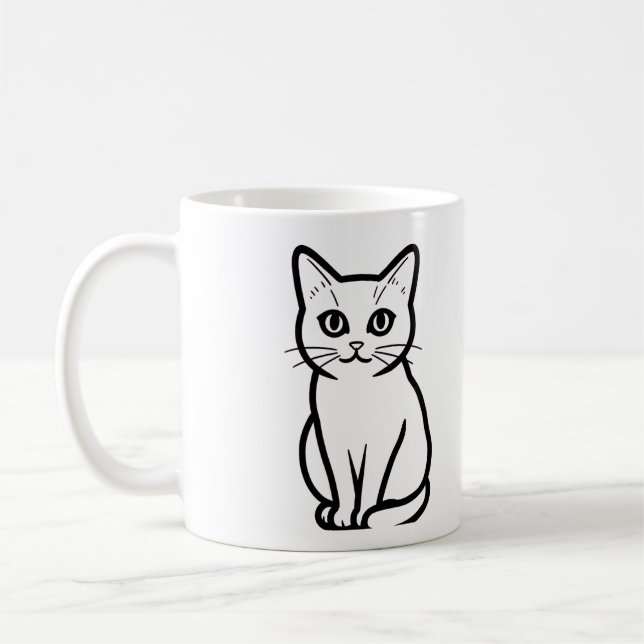 Minimal Cat Silhouette Cup (Left)