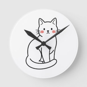 Minimal Cat Wall Clock – Cute Simple Kitty Design