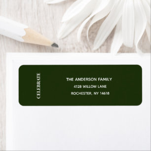 Minimal CELEBRATE   Forest Green Holiday Address