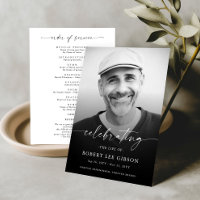 Minimal Celebration of Life Photo Funeral Program