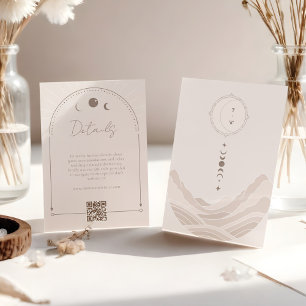 Minimal Celestial Wedding QR Code Details Enclosure Card