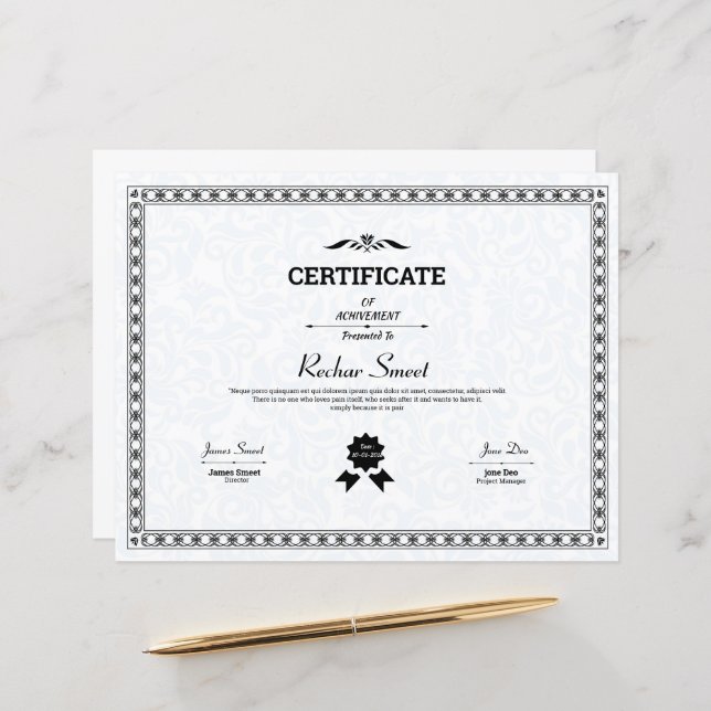 Minimal Certificate of Appreciation Template (Front/Back In Situ)