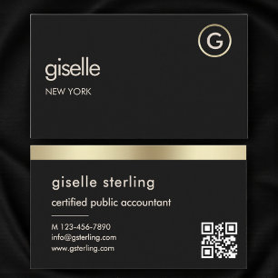 Minimal Certified Public Accountant CPA QR Code Business Card