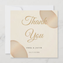 Minimal Champagne Pebble Ivory Wedding Thank You