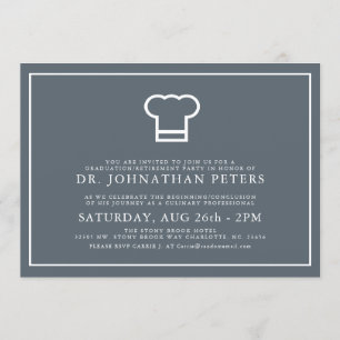 Minimal Chef Graduation Retirement Invite