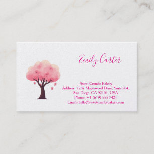 Minimal Cherry Blossom Trendy Business Card