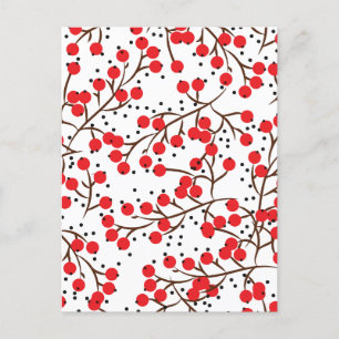Minimal cherry holiday postcard