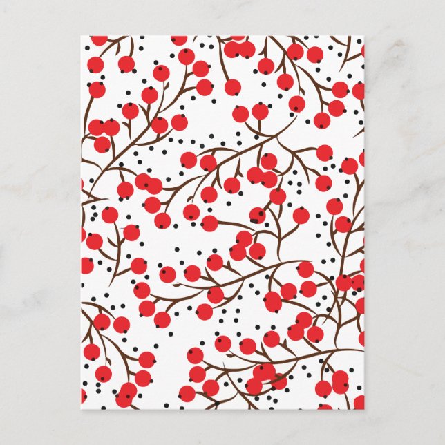 Minimal cherry holiday postcard (Front)