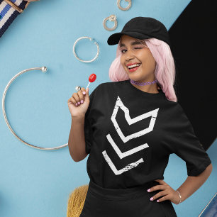 Minimal Chevron Triangle Winking Smile Pose T-Shirt