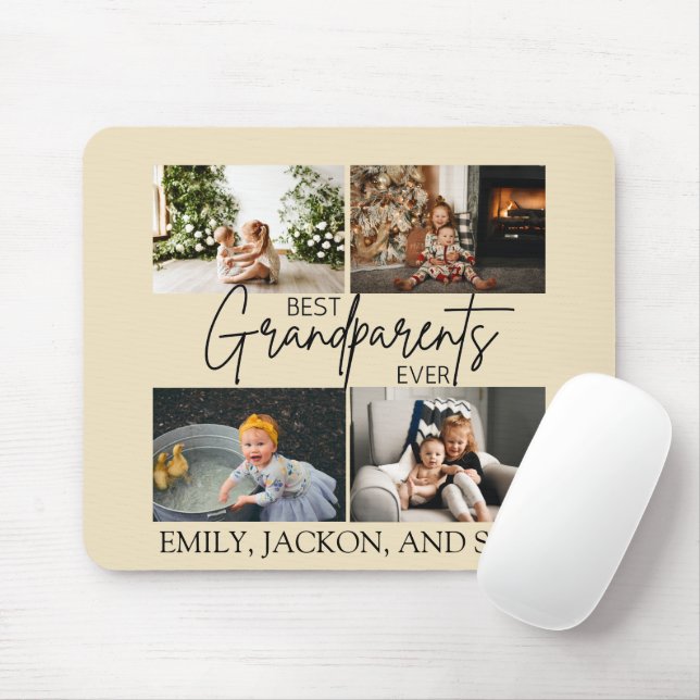 Minimal Chic Best Grandparents Ever Photo Mouse Mat (With Mouse)