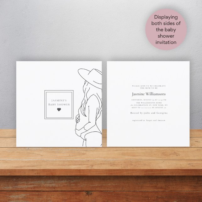  Minimal chic black white baby shower Invitation (Creator Uploaded)