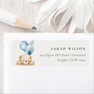  Minimal Chic Blue Bearly Wait Balloon Address