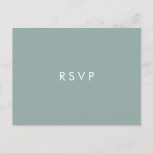 Minimal chic Dusty Blue Wedding  RSVP MEAL CHOICE Invitation Postcard