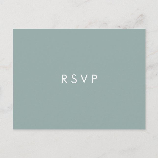 Minimal chic Dusty Blue Wedding  RSVP MEAL CHOICE Invitation Postcard (Front)