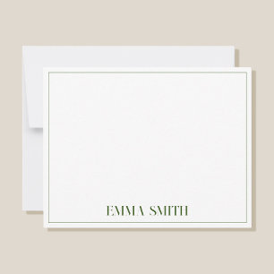 Minimal Chic Green Personalised Monogram Card