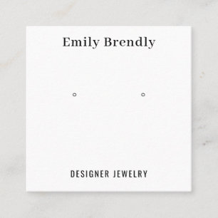 Minimal Chic Jewellery Earring Display Business Ca Square Business Card