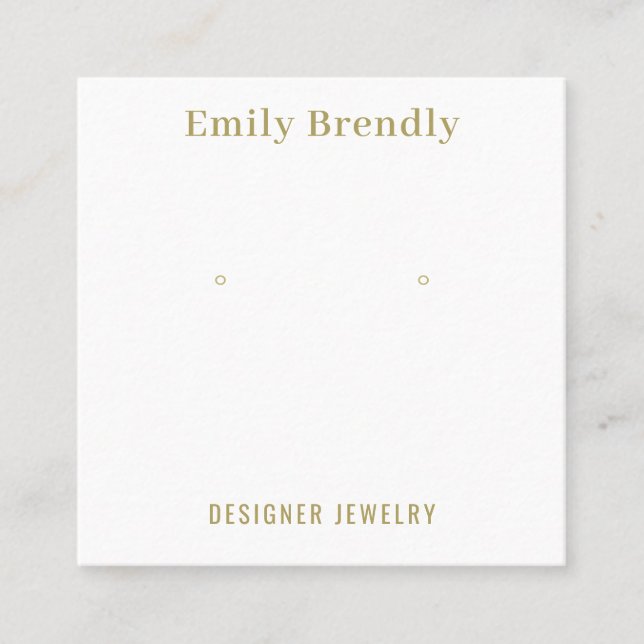 Minimal Chic Jewellery Earring Display Business Ca Square Business Card (Front)