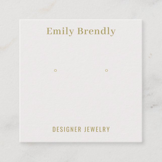 Minimal Chic Jewellery Earring Display Business Ca Square Business Card (Front)