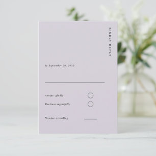 Minimal & Chic Lavender Modern Simple Wedding RSVP Card