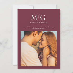 Minimal Chic Monogram Photo Save the Date