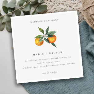 Minimal Chic Orange Boho Botanical Wedding Invite