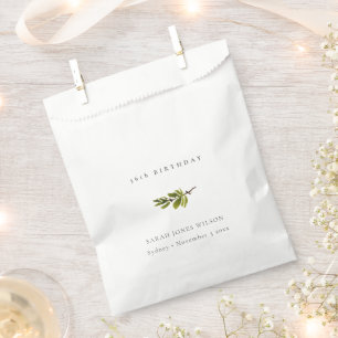 Minimal Chic Pine Branch Foliage Any Age Birthday Favour Bags