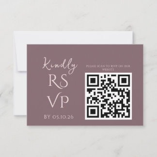 Minimal Chic Prune and Blush Wedding RSVP