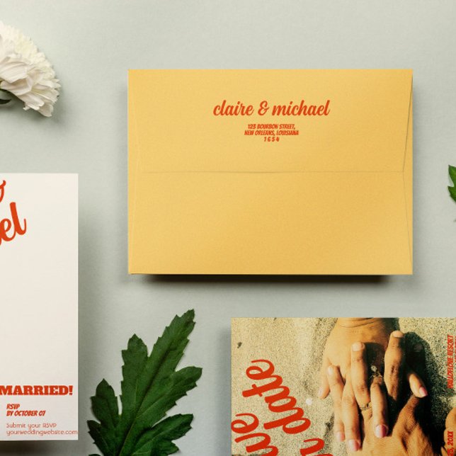 Minimal Chic Retro Wedding Invitations Envelope (Minimal Chic Retro Wedding Invitations Envelope)