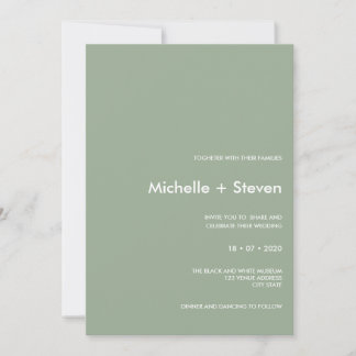 Minimal Chic Sage |  Typography Wedding Invitation