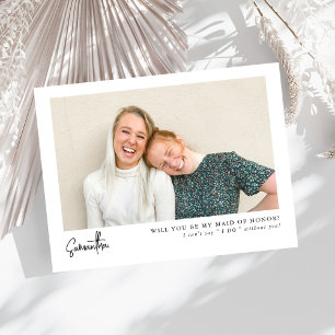 Minimal Chic Script Photo Maid of Honour Proposal 