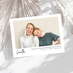 Minimal Chic Script Photo Matron of Honour Proposa