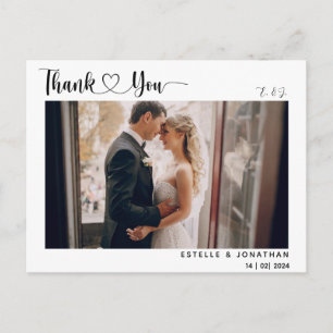 Minimal Chic   Stylish Calligraphy Thank You  Holiday Postcard