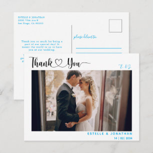 Minimal Chic Stylish Calligraphy Thank You Holiday Postcard