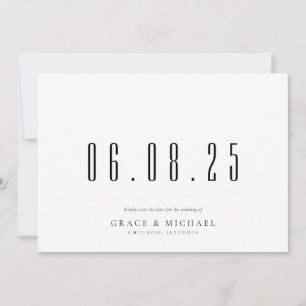 Minimal Chic Wedding Date Non-Photo Save The Date
