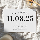 Minimal Chic Wedding Date Non-Photo Save The Date<br><div class="desc">Personalise this minimal chic design wedding save the date with all of your details.</div>
