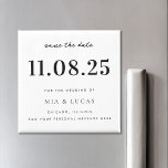 Minimal Chic Wedding Date Non-Photo Save The Date Magnet<br><div class="desc">Personalise this minimal chic design wedding save the date magnet with all of your details.</div>