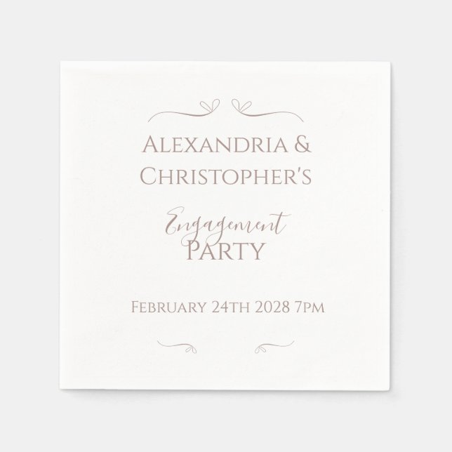 Minimal Chic Wedding Engagement Party Napkin (Front)