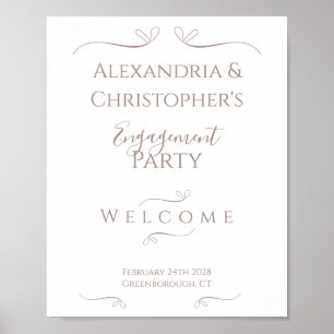 Minimal Chic Wedding Engagement Party Welcome Poster