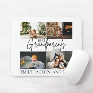Minimal Chic White Best Grandparents Photo Mouse Mat
