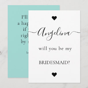 Minimal Chic Will You Be My Bridesmaid Proposal  Invitation