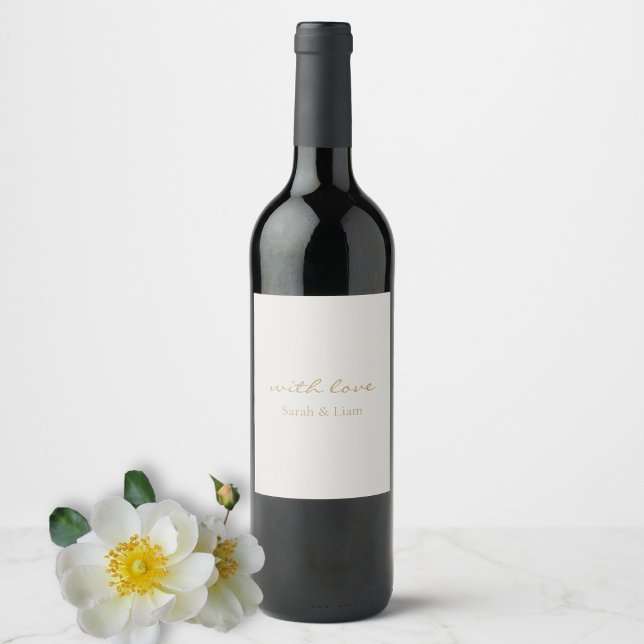 Minimal & Chic With Love Gift Favour Wine Label (Creator Uploaded)