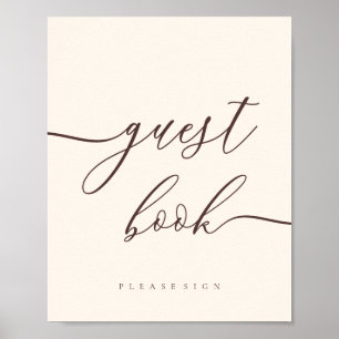 Minimal Chocolate Brown Celebration Guest Poster