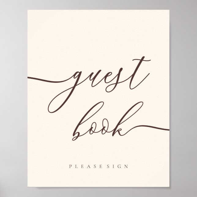 Minimal Chocolate Brown Celebration Guest Poster (Front)