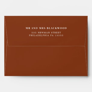 Minimal Chocolate Brown Return Address Envelope